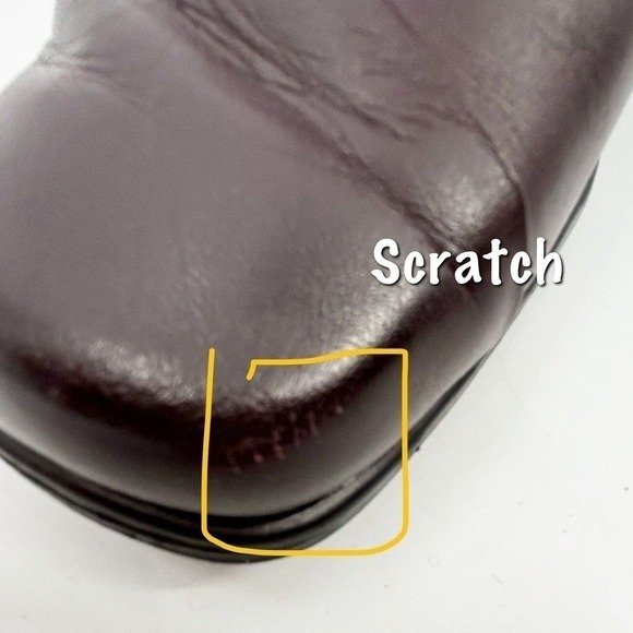 Sandler of Boston Leather Side Zippered Bootie Size 9.5 Maroon Flaw - Picture 11 of 16